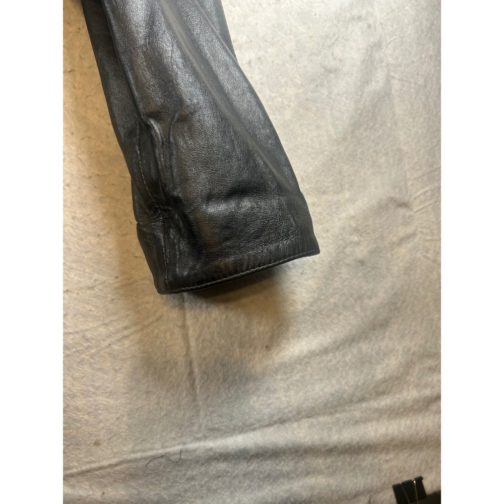 Jean Pierre Genuine Leather Black Blazer Style Jacket Ladies Large - Picture 7 of 8